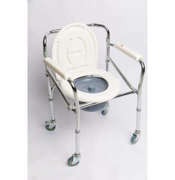COMMODE CHAIR WHITE with wheel